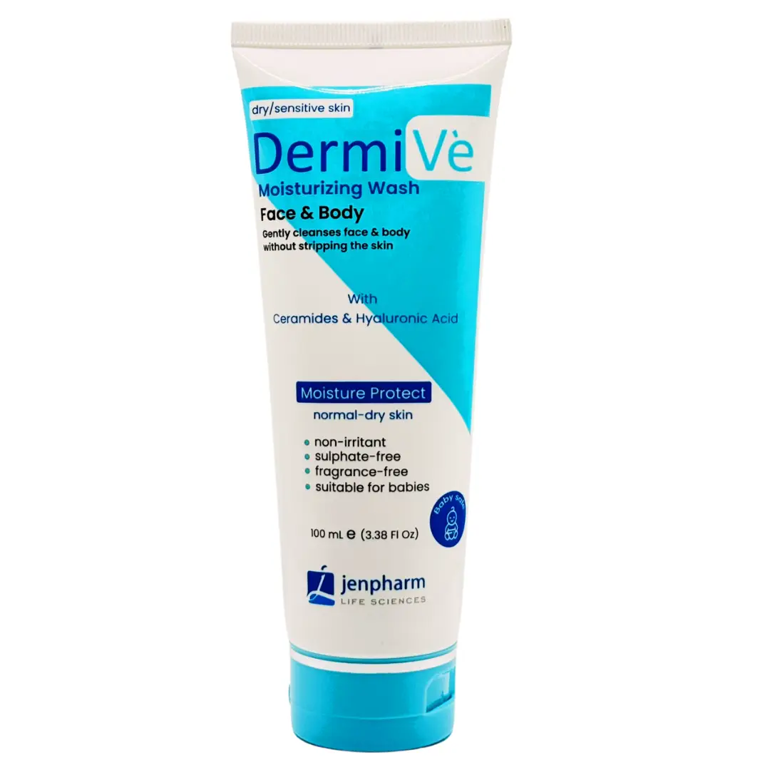 Dermive Moisturizing Face & Body Wash | Gentle Hydrating Cleanser for Sensitive Skin – 100ml