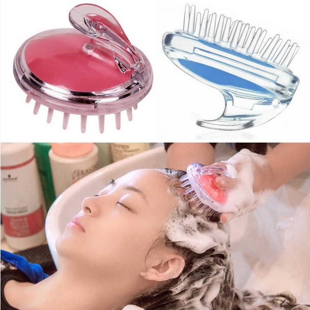 Hair Wash Brush & Scalp Massager – Soft Silicone Bristle Shampoo Brush for Dandruff Removal, Deep Scalp Cleansing, Anti-Itch Hair Care, Hair Growth Stimulator & Anti-Hair Fall Tool