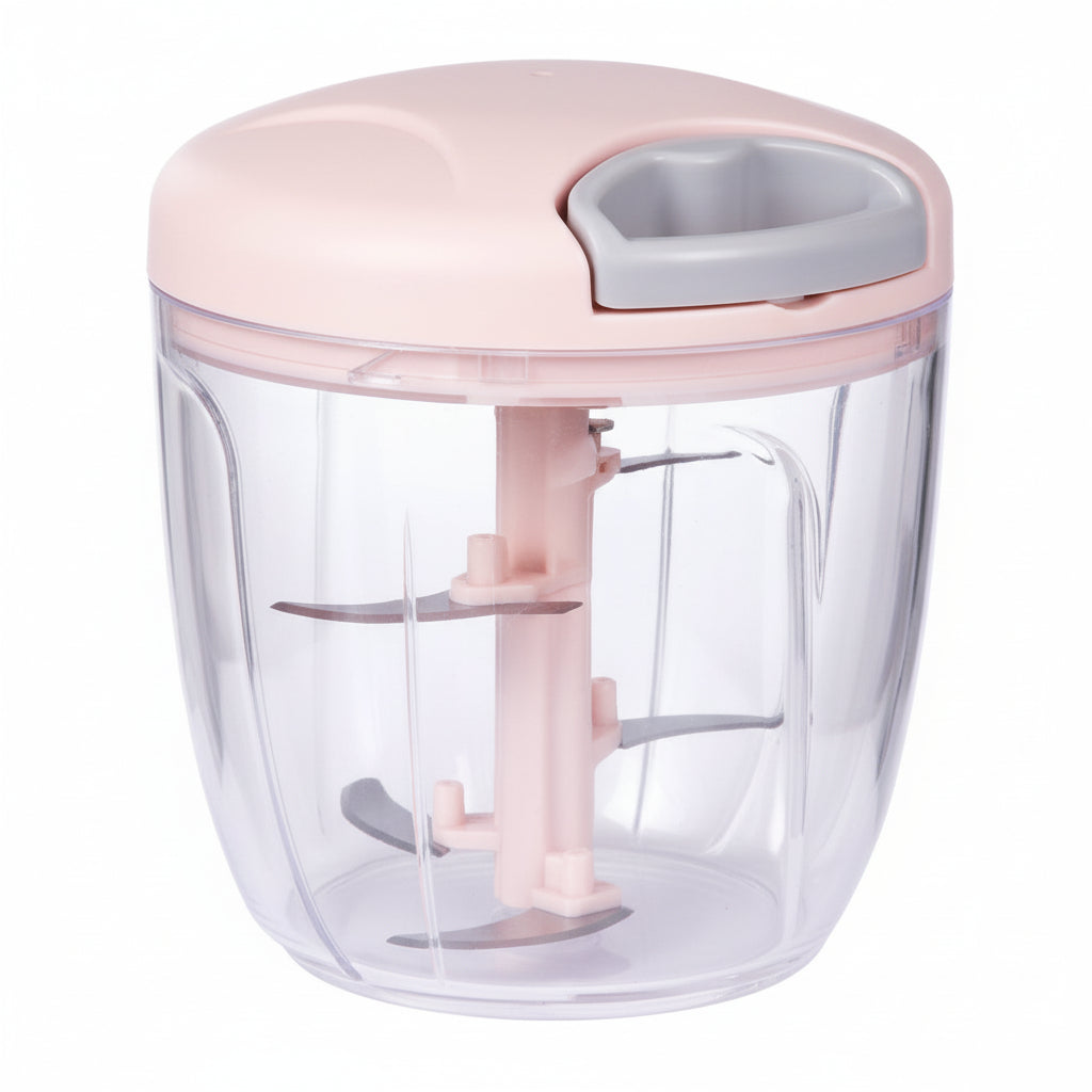 Mini Hand-Powered Garlic Chopper – Pull String Food Mincer & Grinder