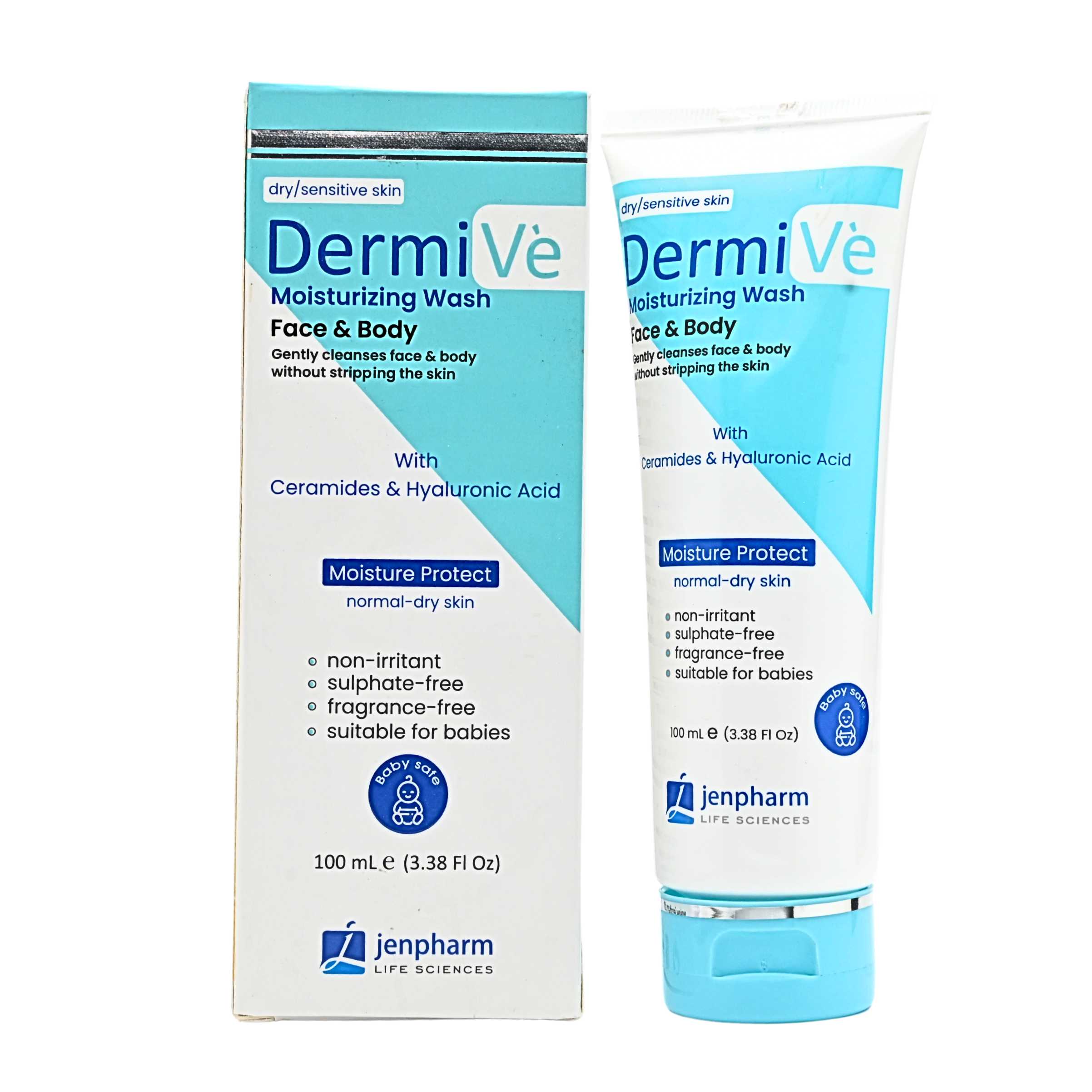 Dermive Moisturizing Face & Body Wash | Gentle Hydrating Cleanser for Sensitive Skin – 100ml