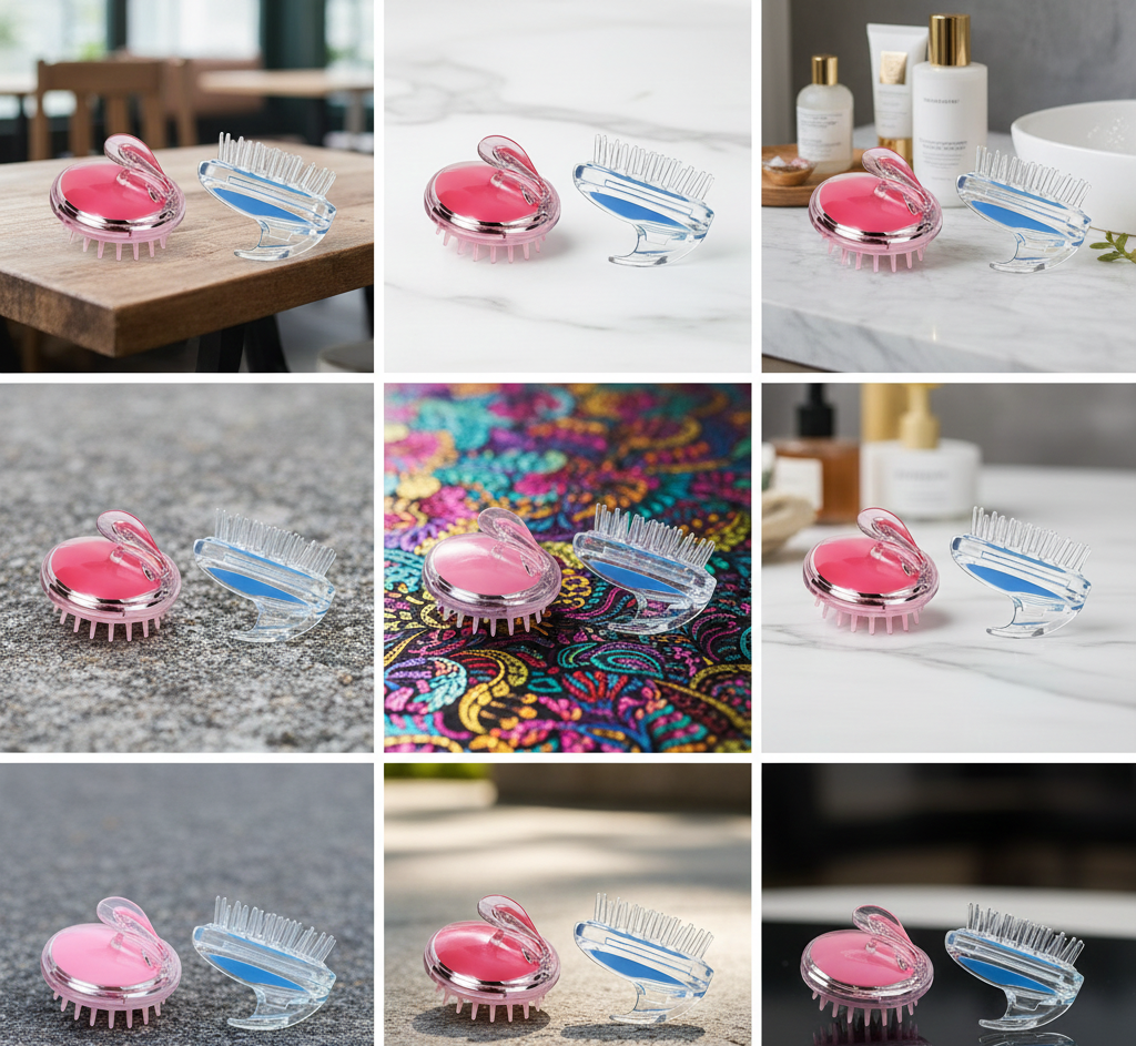 Hair Wash Brush & Scalp Massager – Soft Silicone Bristle Shampoo Brush for Dandruff Removal, Deep Scalp Cleansing, Anti-Itch Hair Care, Hair Growth Stimulator & Anti-Hair Fall Tool