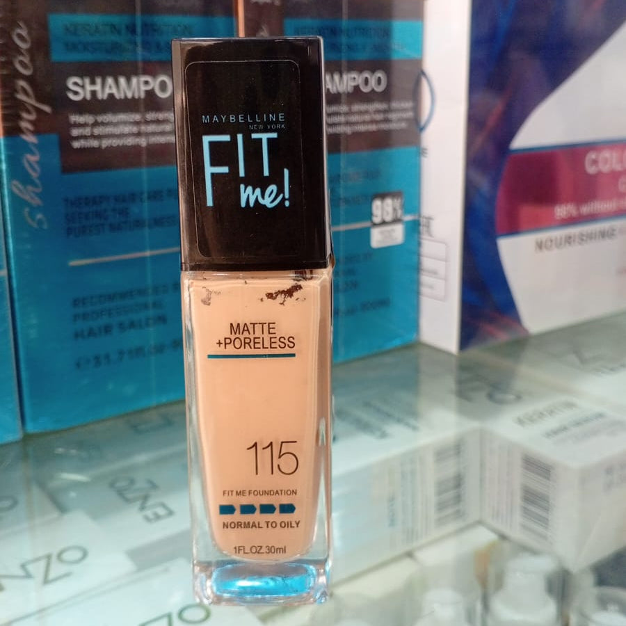 Maybelline Fit Me Matte & Poreless Liquid Foundation 115 Ivory – Long-Lasting Natural Look Daily Makeup – 30ML