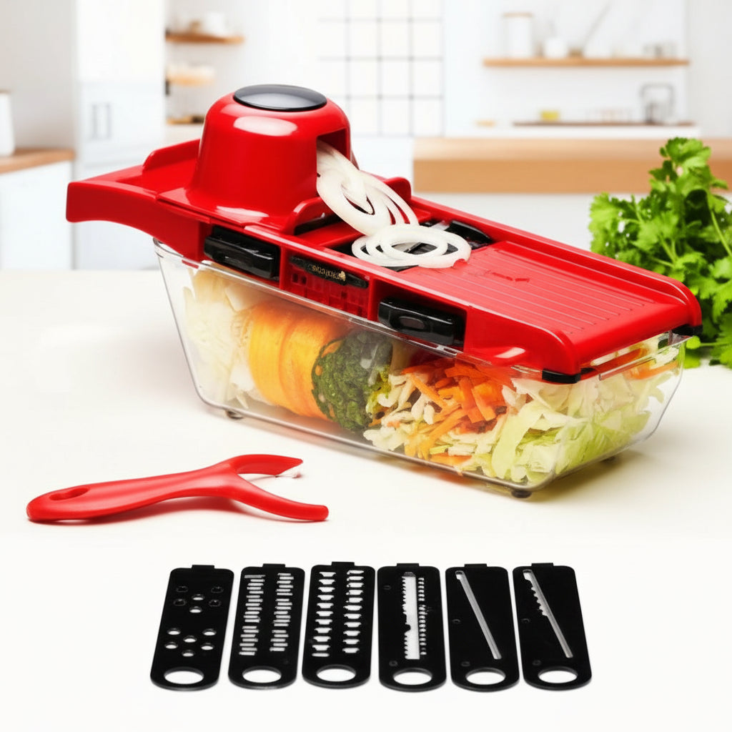 10-in-1 Veggie Slicer & Cutter with Box – Slice, Chop, Grate & Store Easily!
