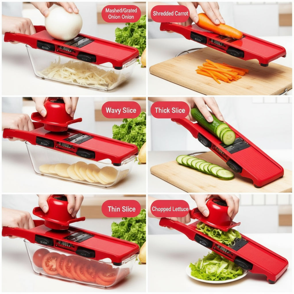 10-in-1 Veggie Slicer & Cutter with Box – Slice, Chop, Grate & Store Easily!