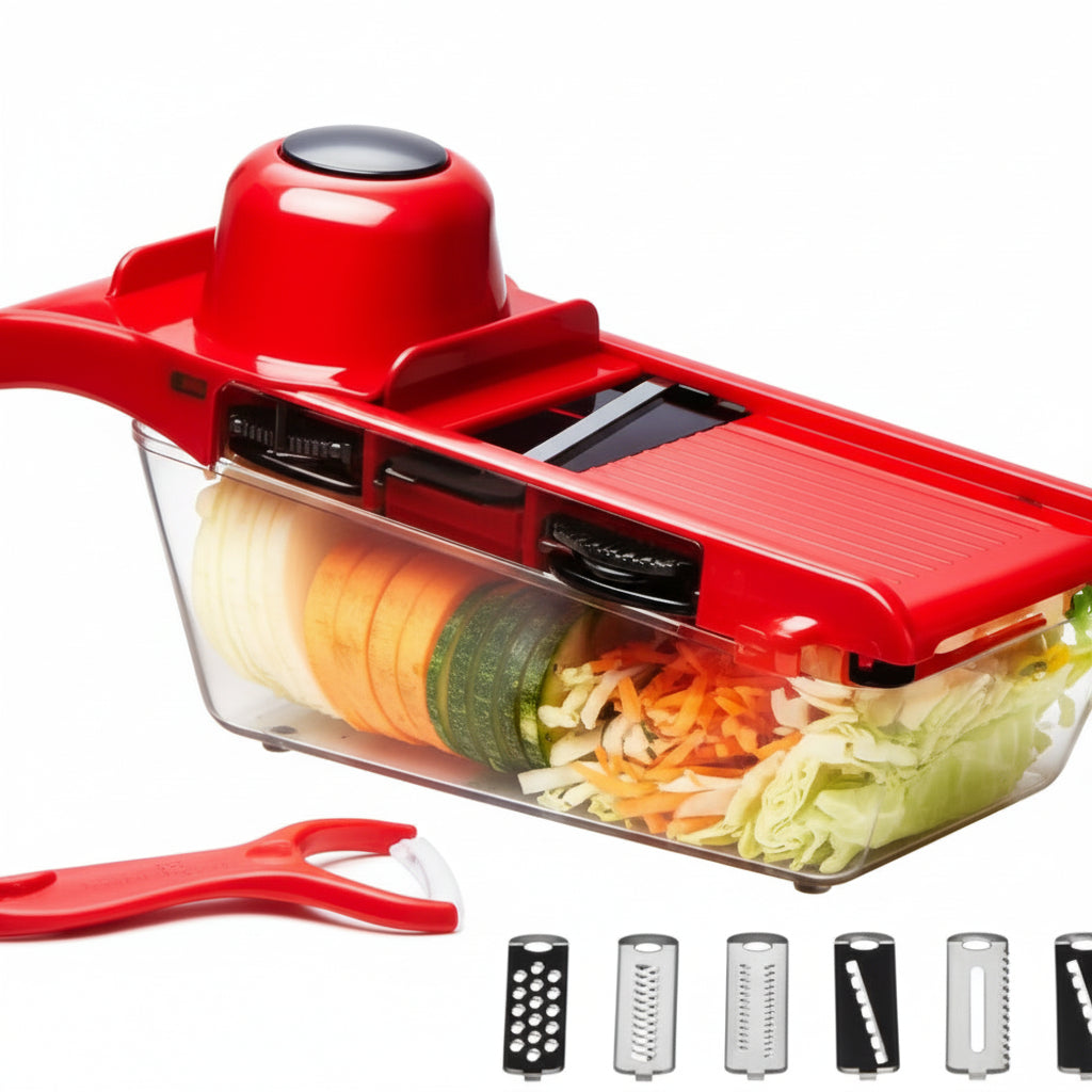 10-in-1 Veggie Slicer & Cutter with Box – Slice, Chop, Grate & Store Easily!