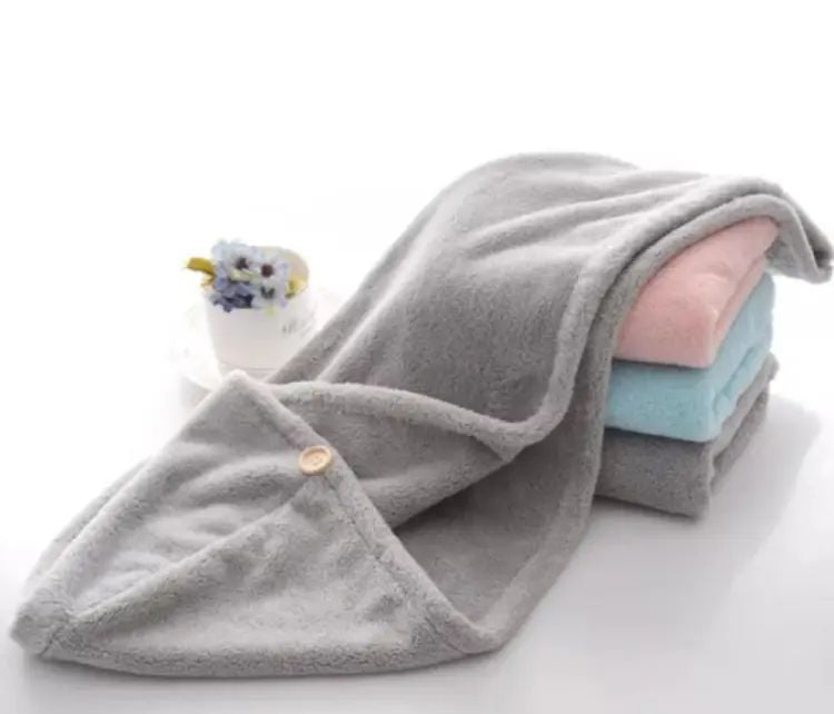 Hair Towel Wrap Cap – 100% Cotton Quick Dry Turban for Fast Drying, Curly & Long Hair