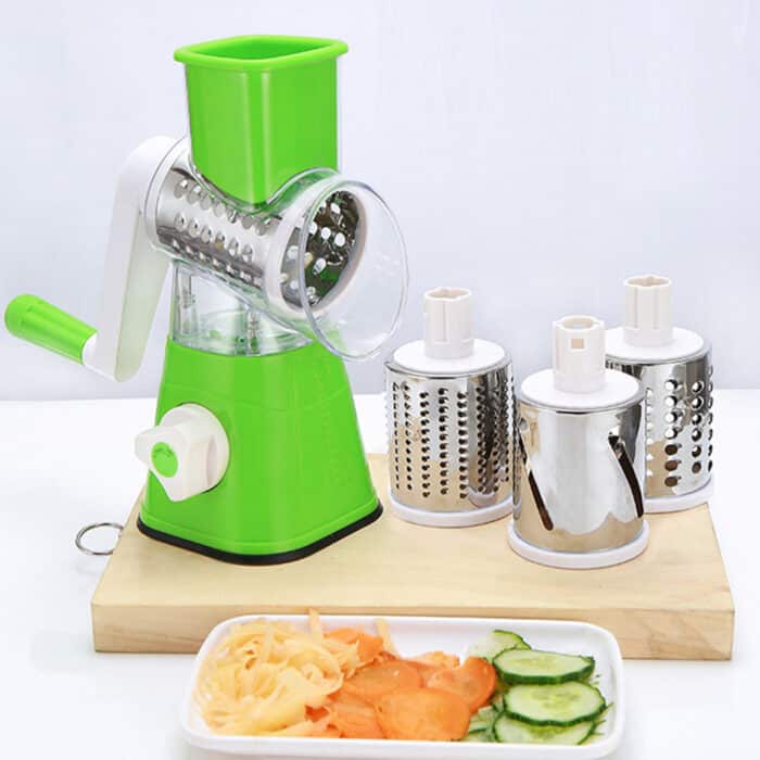 Drum Vegetable Cutter – 3-in-1 Rotary Cheese & Vegetable Grater, Slicer, and Shredder