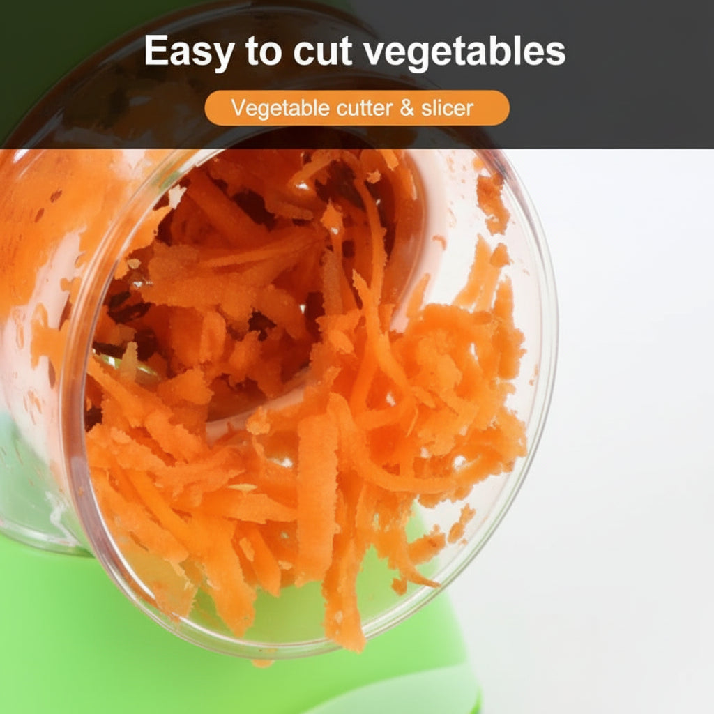 Drum Vegetable Cutter – 3-in-1 Rotary Cheese & Vegetable Grater, Slicer, and Shredder
