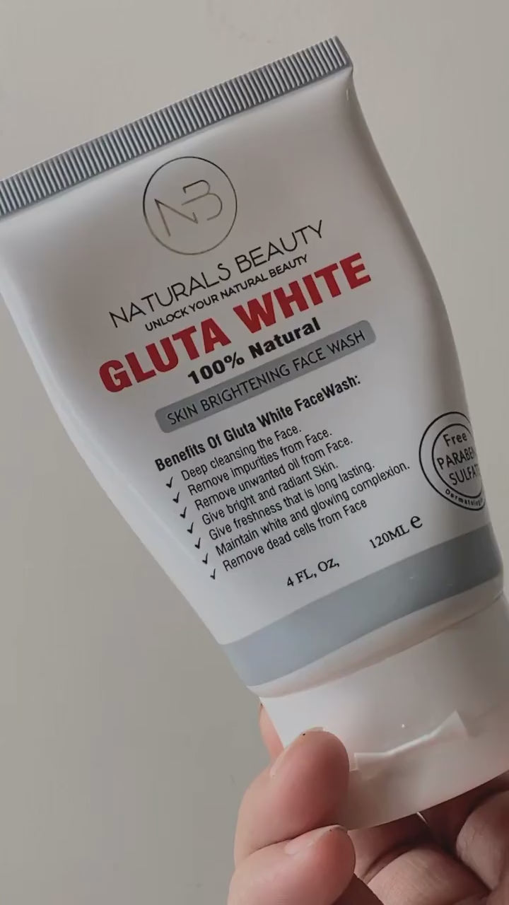 Gluta White Natural Face Wash 120ml – Brightens Skin, Removes Impurities & Smooths